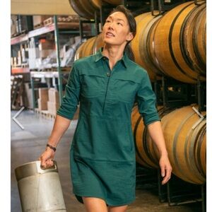 Title Nine Utility Shirt Dress EUC blue XL